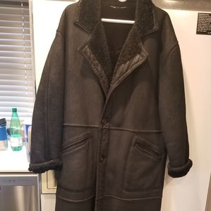 Breco's men's sheepskin shearling overcoat
